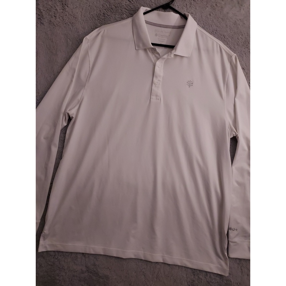 Coolibar Polo Shirt Mens Extra Large Erodyn Long Sleeve UPF 50 Golf Lightweight